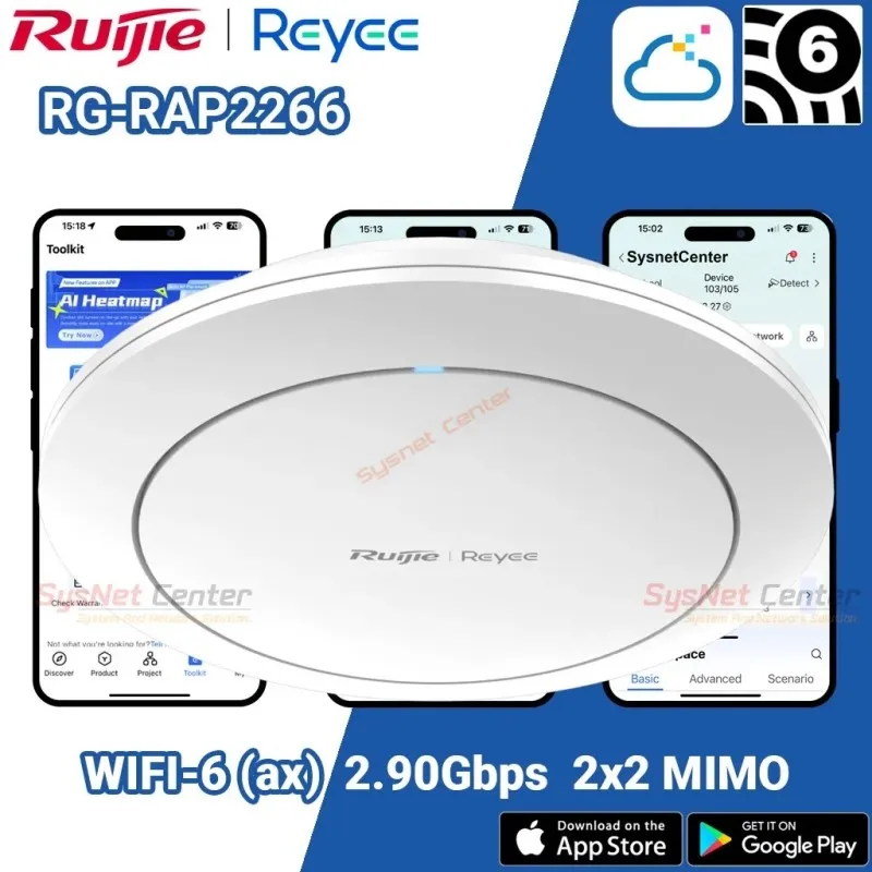 Reyee Wi-Fi 6 AX3000 Indoor Ceiling-Mount Access Point 
